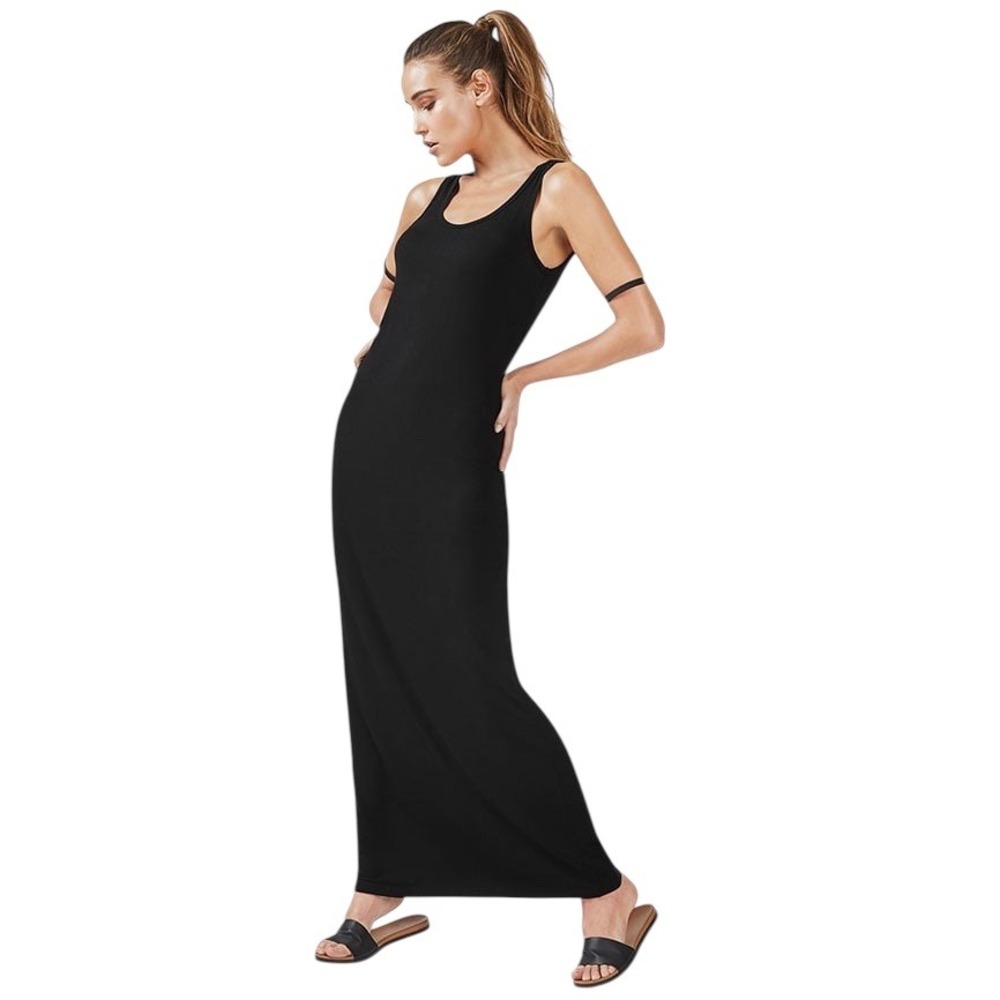 Fabletics Medium Claudia Maxi Dress Solid Black K… - image 2